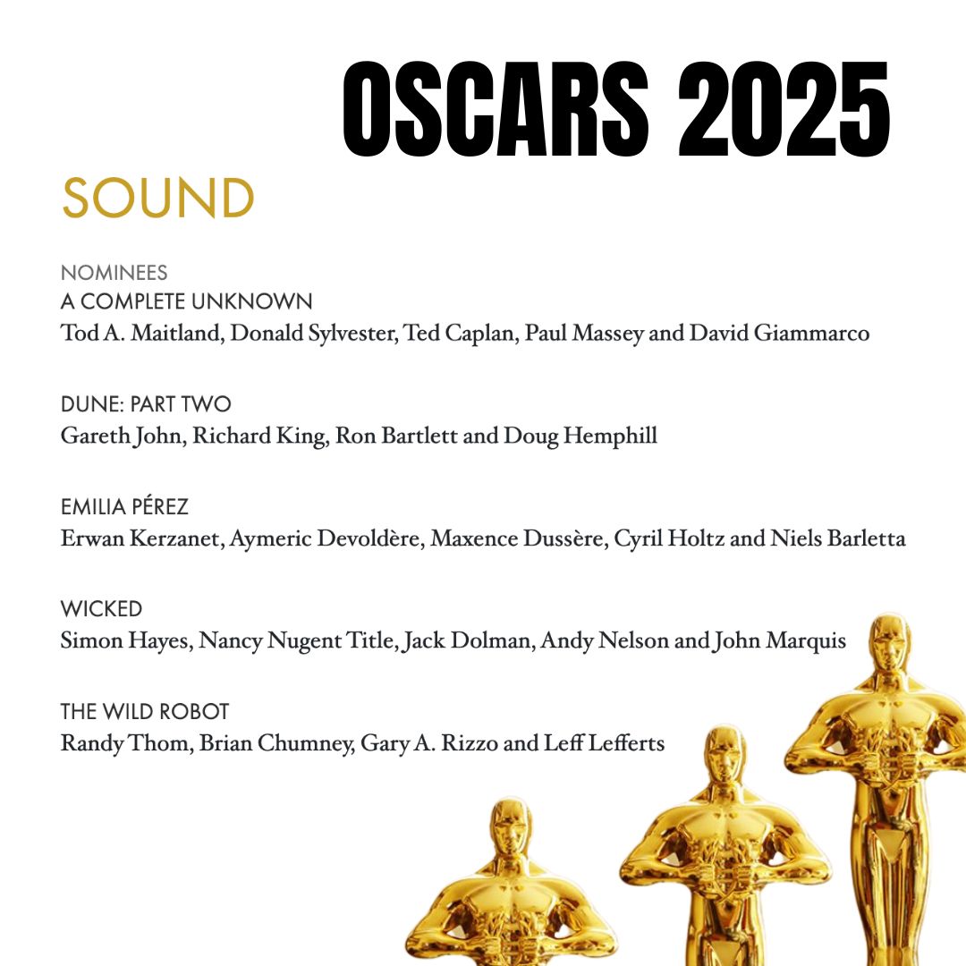 Lee más sobre el artículo Las Nominaciones al Oscar 2025 en Sonido: Un Tributo a la Excelencia Sonora